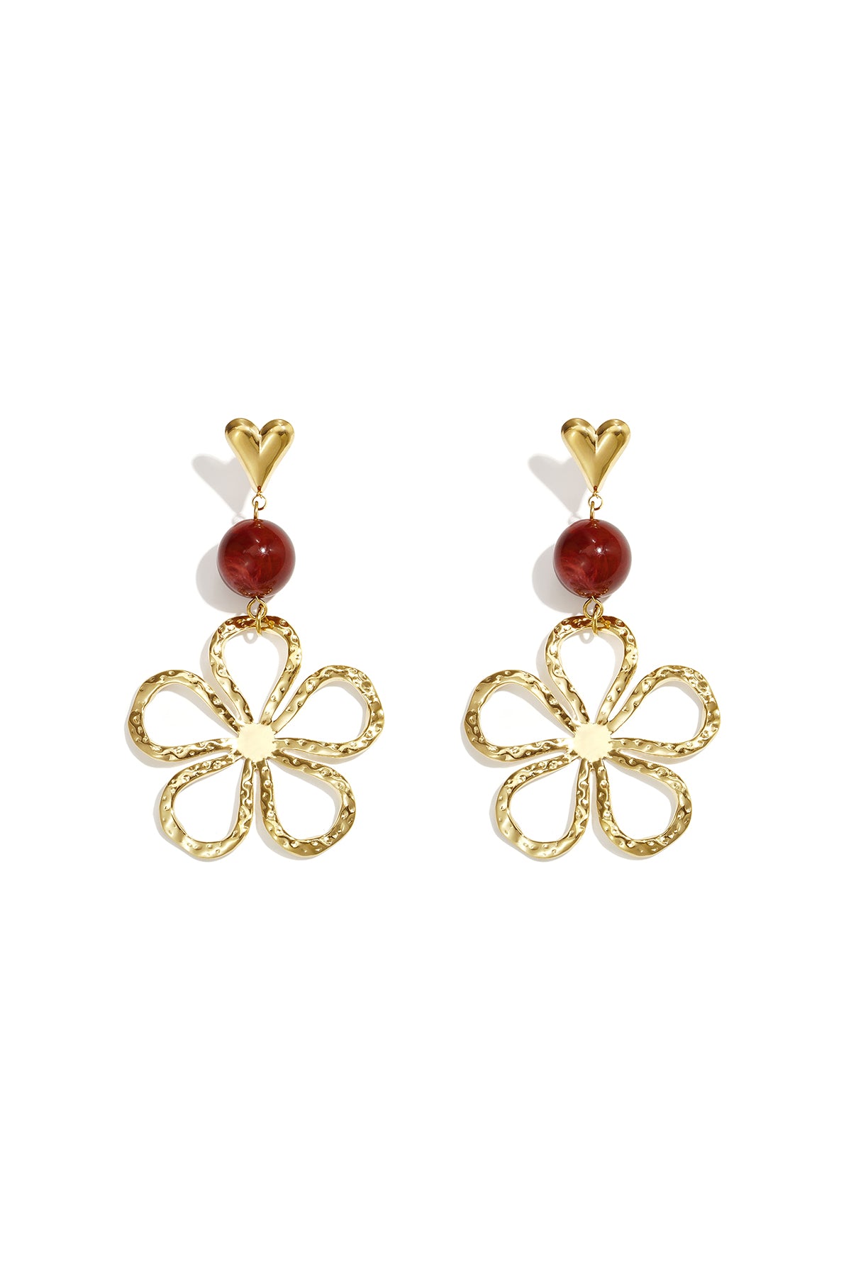 Pendientes colgantes de acero inoxidable con diseño floral, serie Daily Simple, joyería para mujer