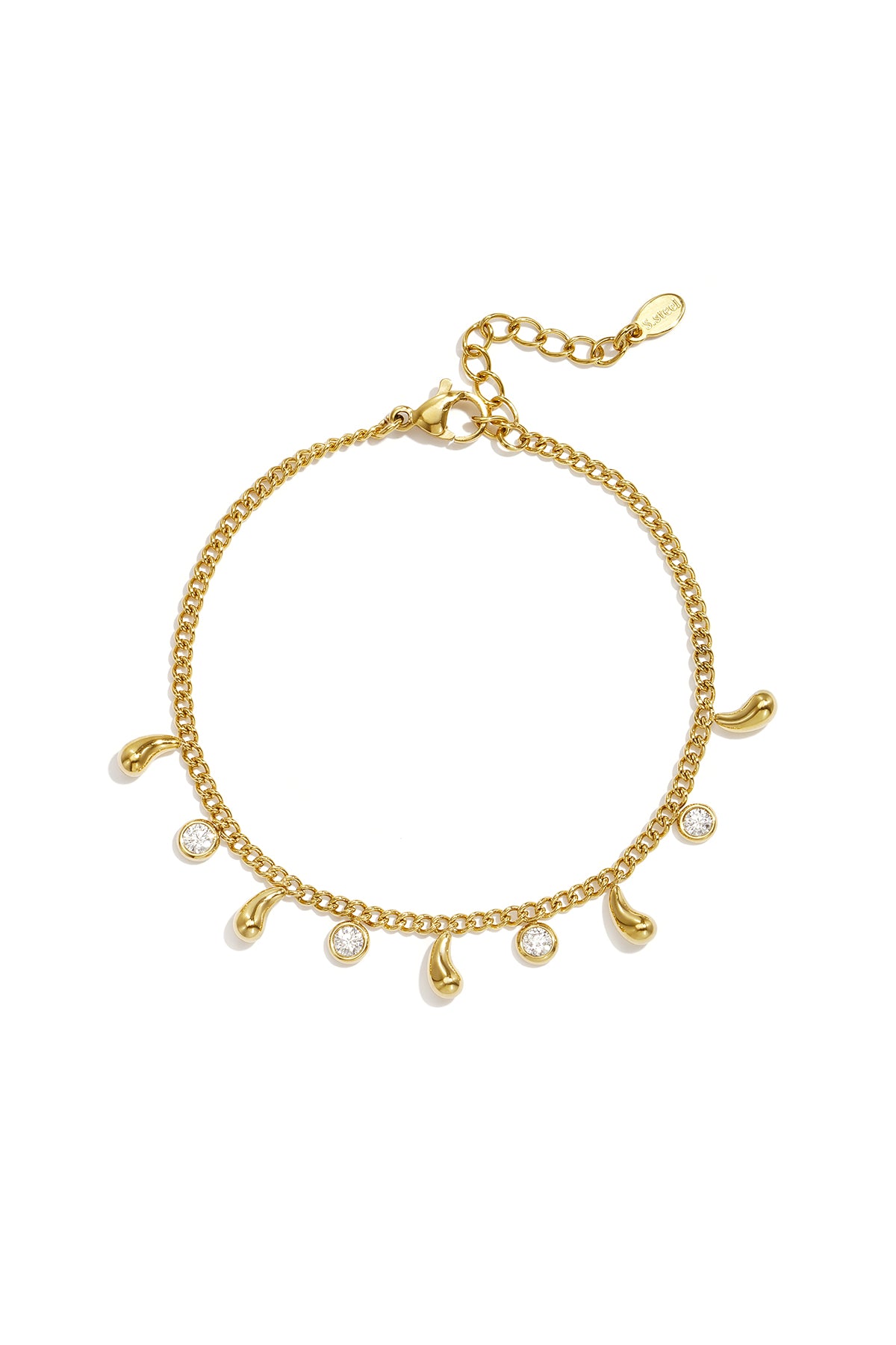 Pulseras con dijes de diamantes de imitación Droplet Simple Daily Simple Series Joyería para mujer