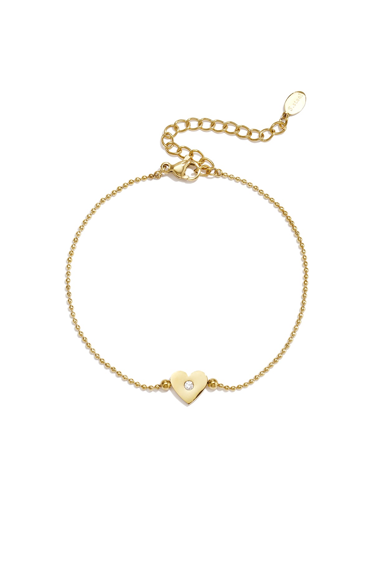 Pulseras de acero inoxidable con dije de corazón, sencillas, de la serie Daily Simple, joyería para mujer
