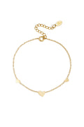 Pulsera clásica con corazones - acero inoxidable