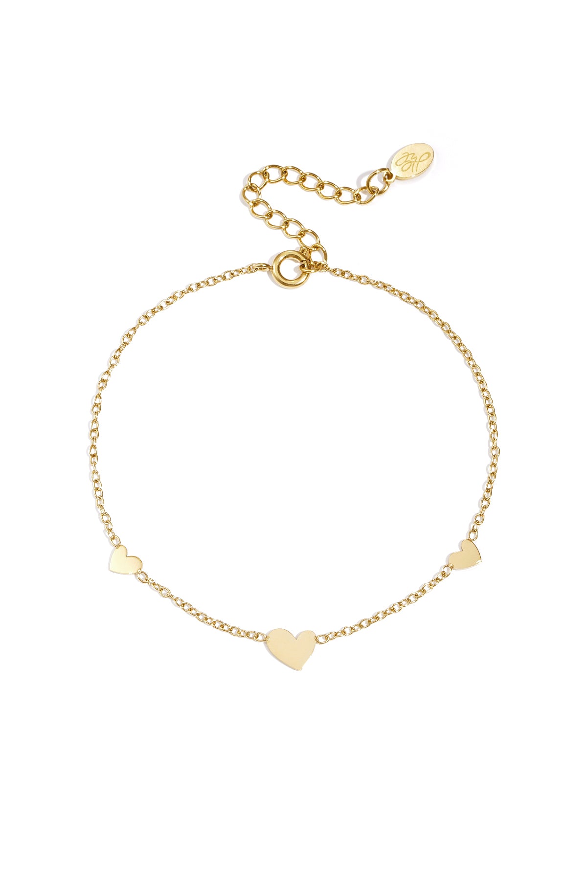 Pulsera clásica con corazones - acero inoxidable