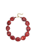 Chic Brown and Crimson Beaded Necklace for Fall