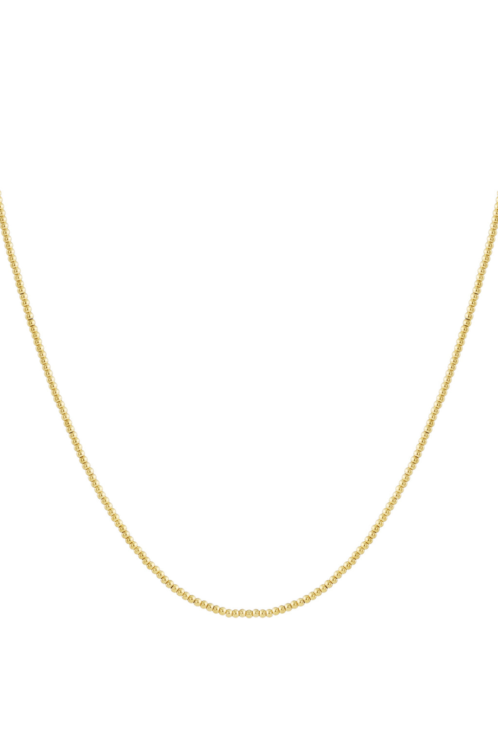 Elegant Stainless Steel Beaded Necklace - Silver & Gold