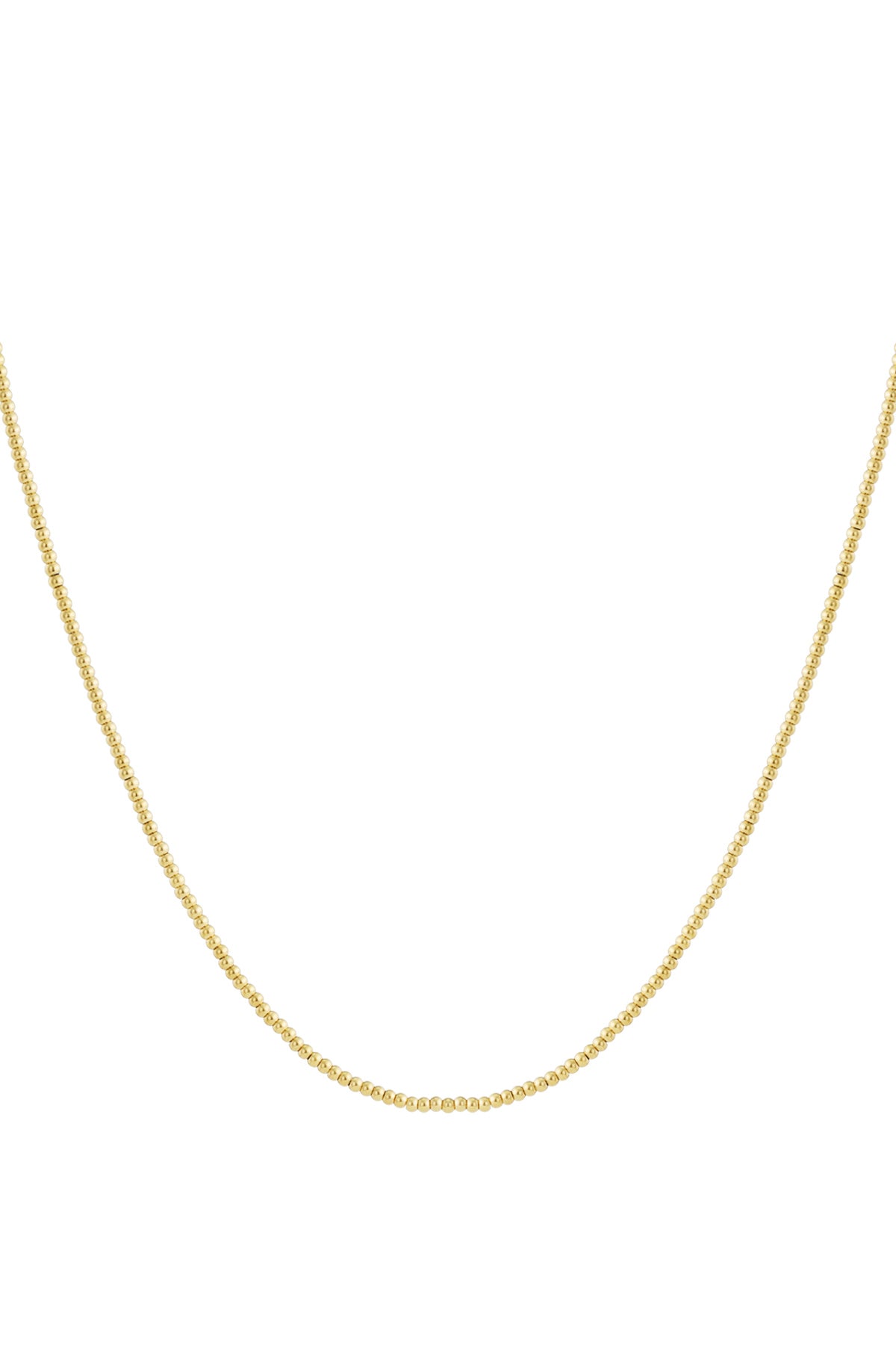 Elegant Stainless Steel Beaded Necklace - Silver & Gold