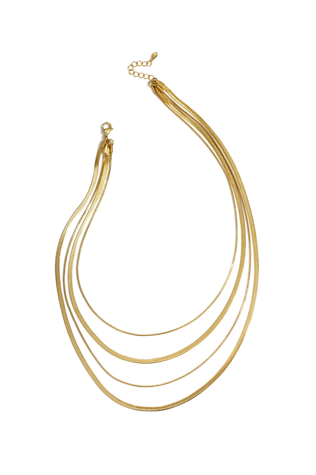 Elegant Multi-Layered Necklace in Silver & Gold