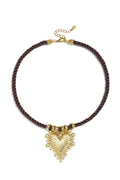 Collares trenzados de acero inoxidable con forma de corazón, sencillos, de la serie Daily Simple para mujer.