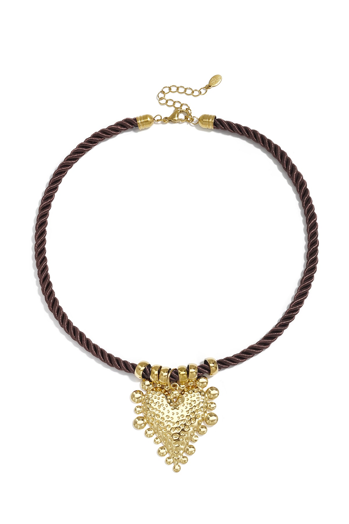 Collares trenzados de acero inoxidable con forma de corazón, sencillos, de la serie Daily Simple para mujer.