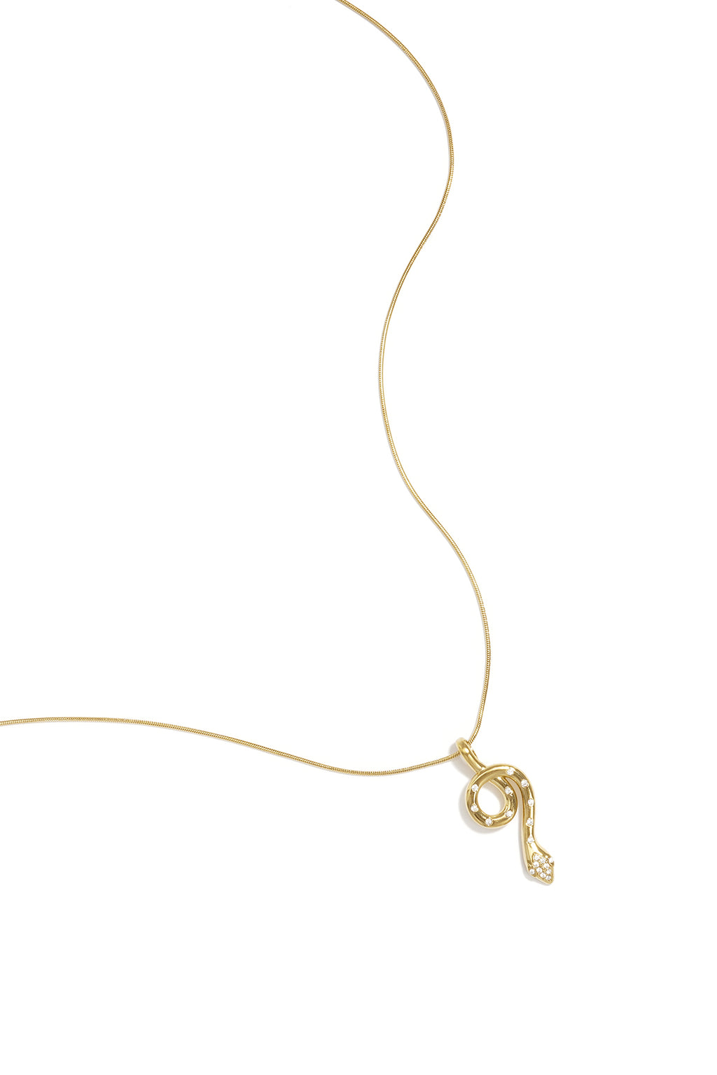 Stylish Rhinestone Snake Pendant Necklace - All Fit