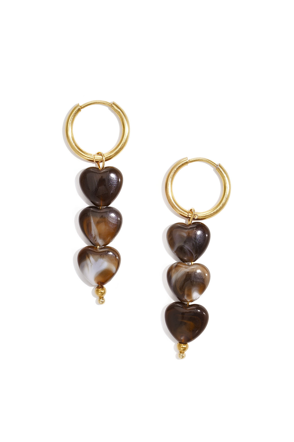 Pendientes de cuentas de acero inoxidable con forma de corazón, sencillos, de la serie Daily Simple, joyería para mujer.