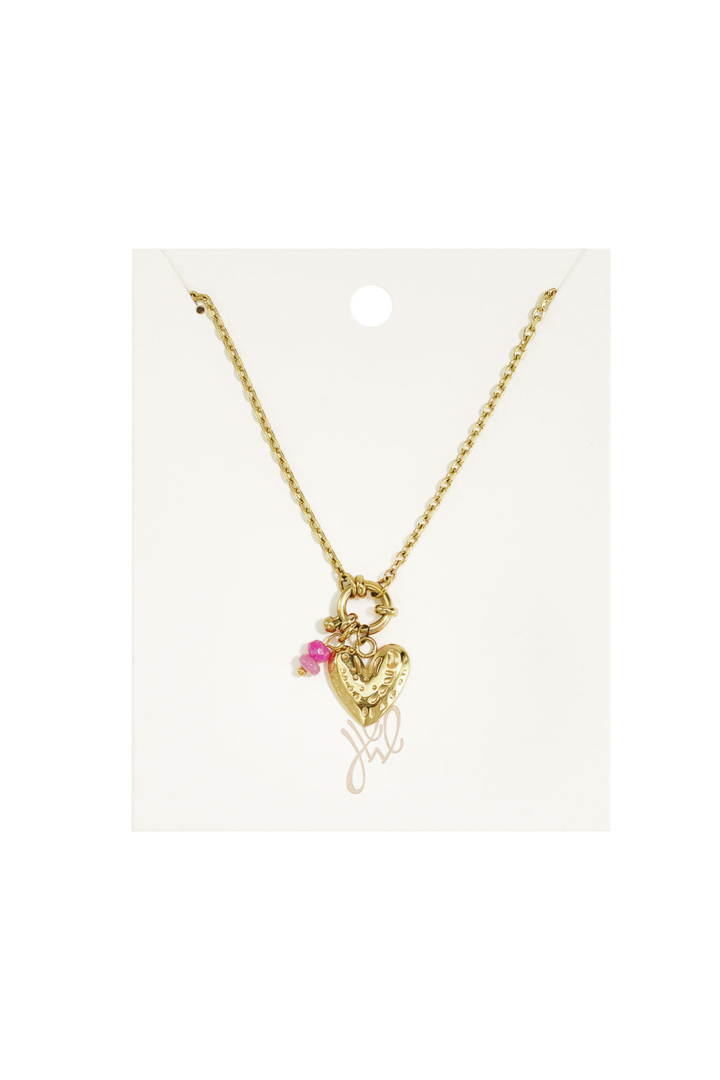 Collares con colgante de acero inoxidable con forma de corazón, de la serie Daily Simple para mujer.