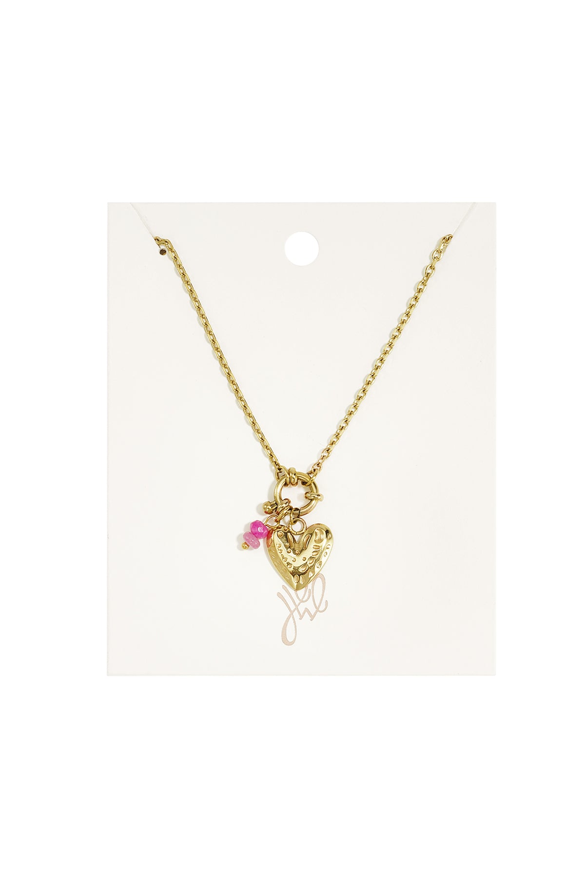 Collares con colgante de acero inoxidable con forma de corazón, de la serie Daily Simple para mujer.