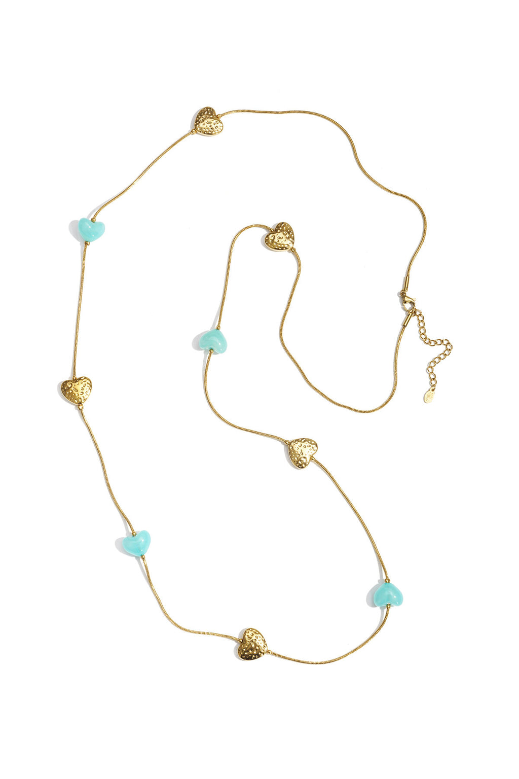 Elegant Long Necklace in Pink, Blue, Mixed Colors