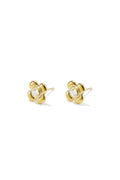 Pendientes de botón de acero inoxidable con diseño floral, estilo casual y sencillo, para mujer.