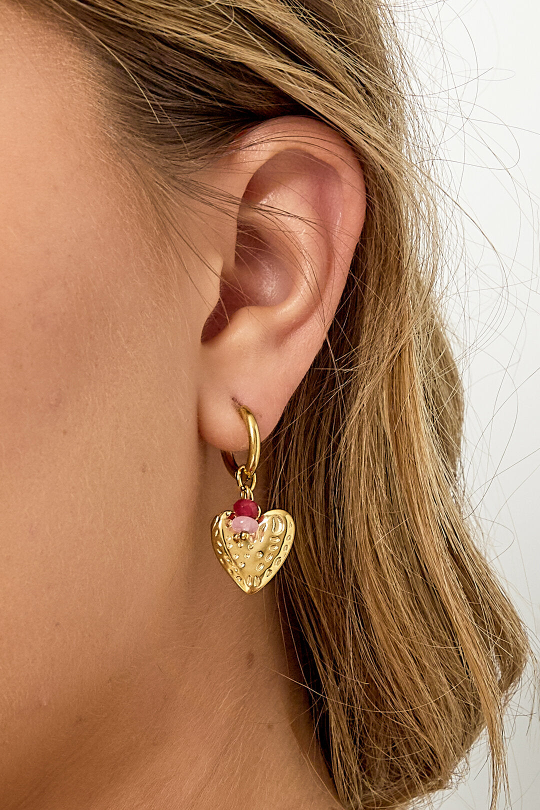Stylish Gold Heart Drop Earrings for Women