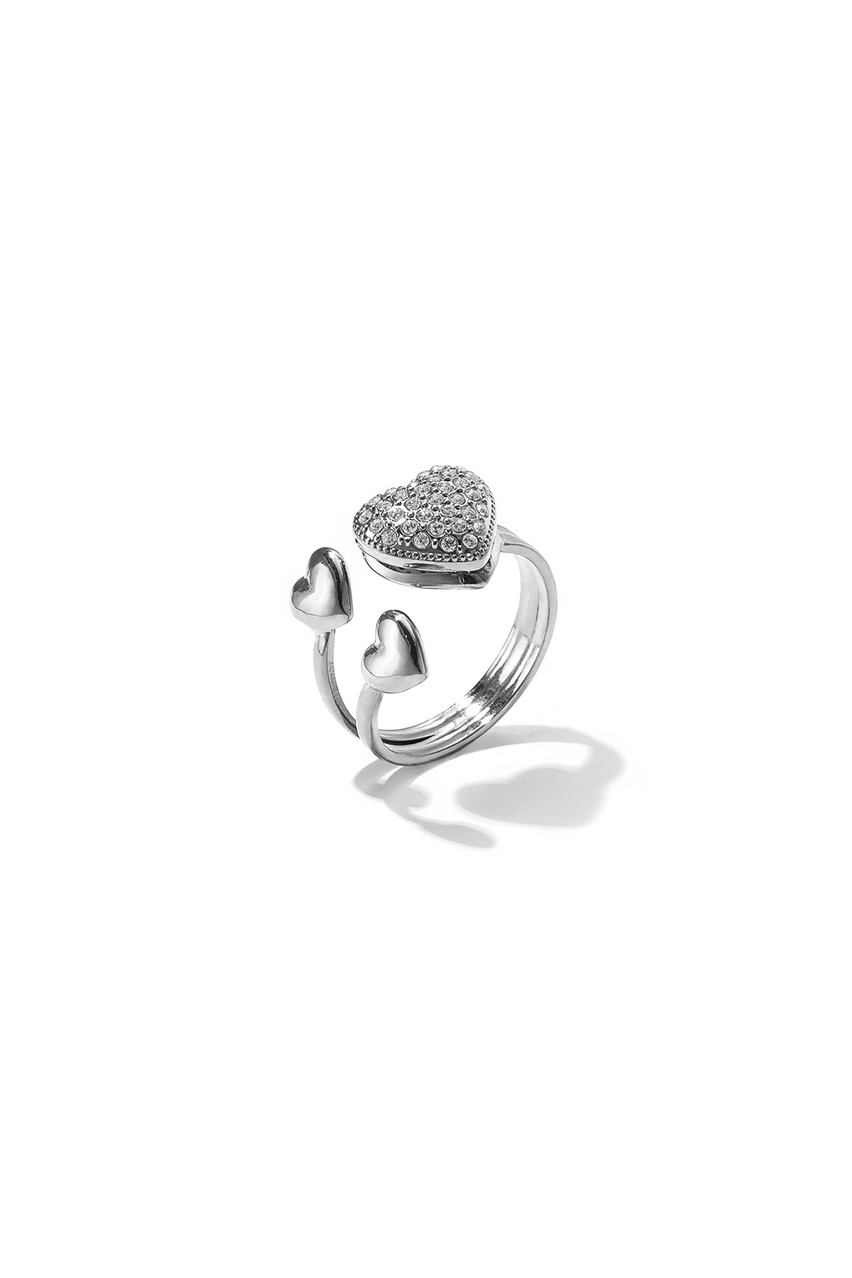 Anillos llamativos de acero inoxidable con forma de corazón, de la serie Daily Simple para mujer.