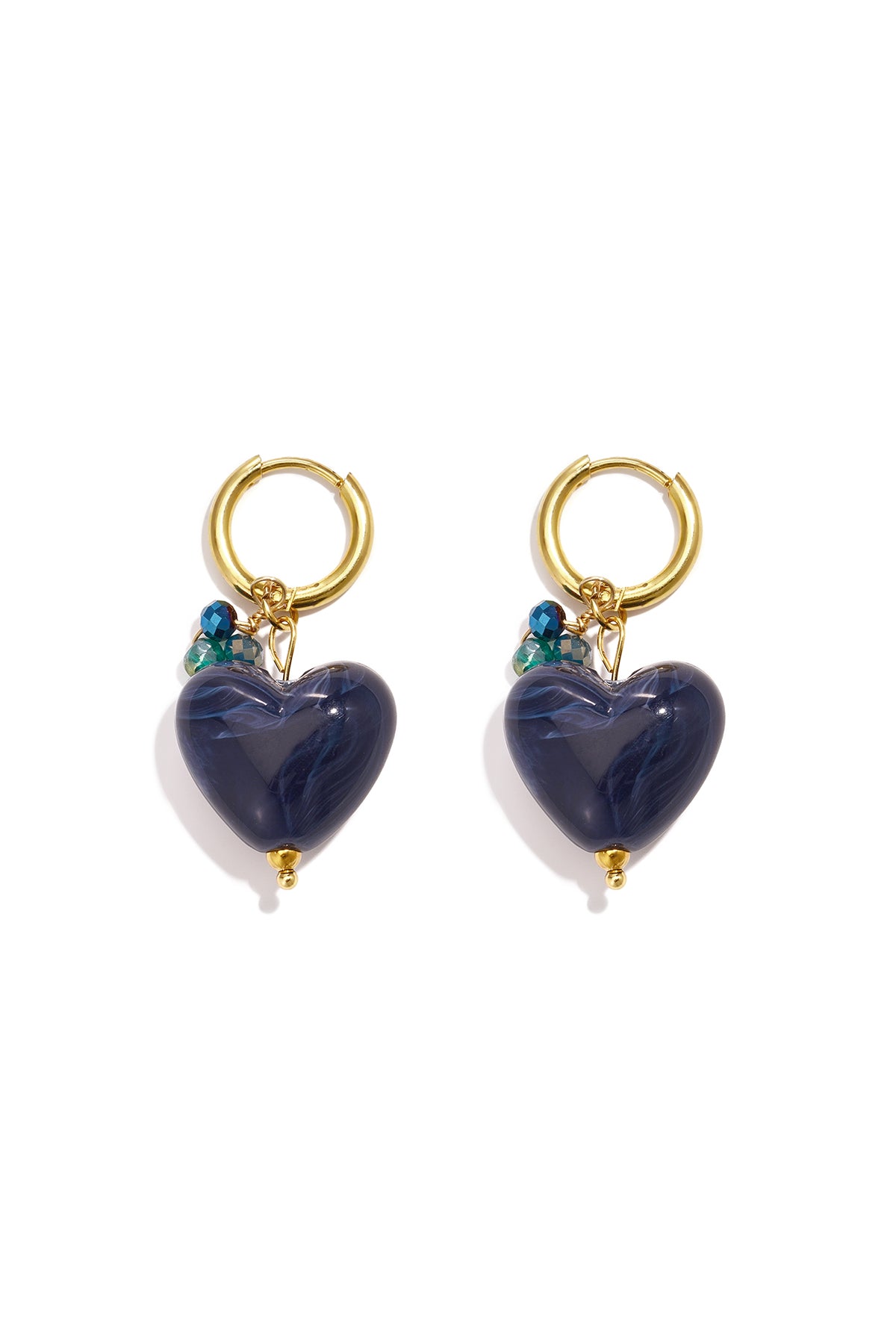 Pendientes de acero inoxidable con cuentas en forma de corazón, sencillos, de la serie Daily Simple. Joyería para mujer.
