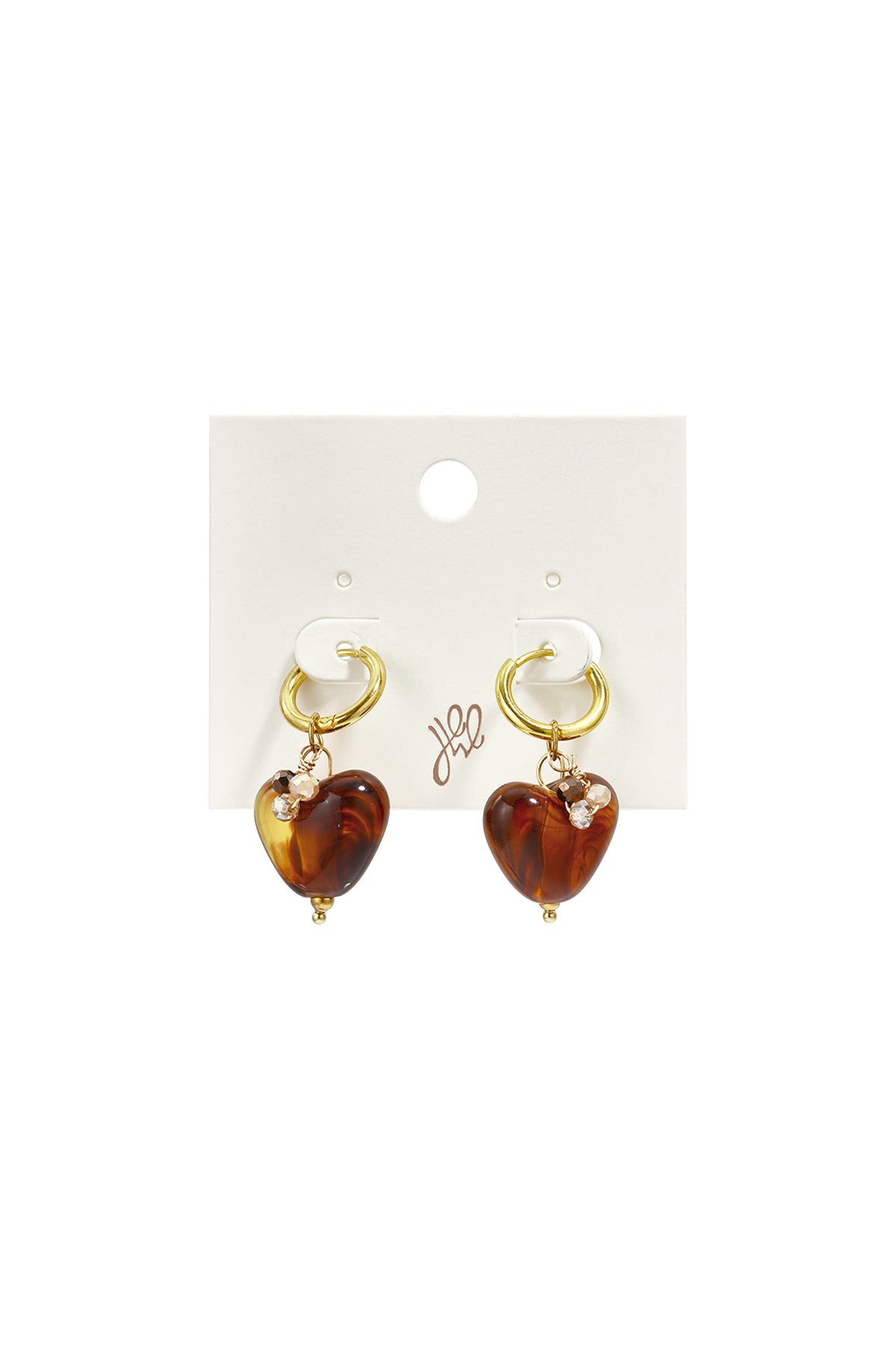 Pendientes de acero inoxidable con cuentas en forma de corazón, sencillos, de la serie Daily Simple. Joyería para mujer.