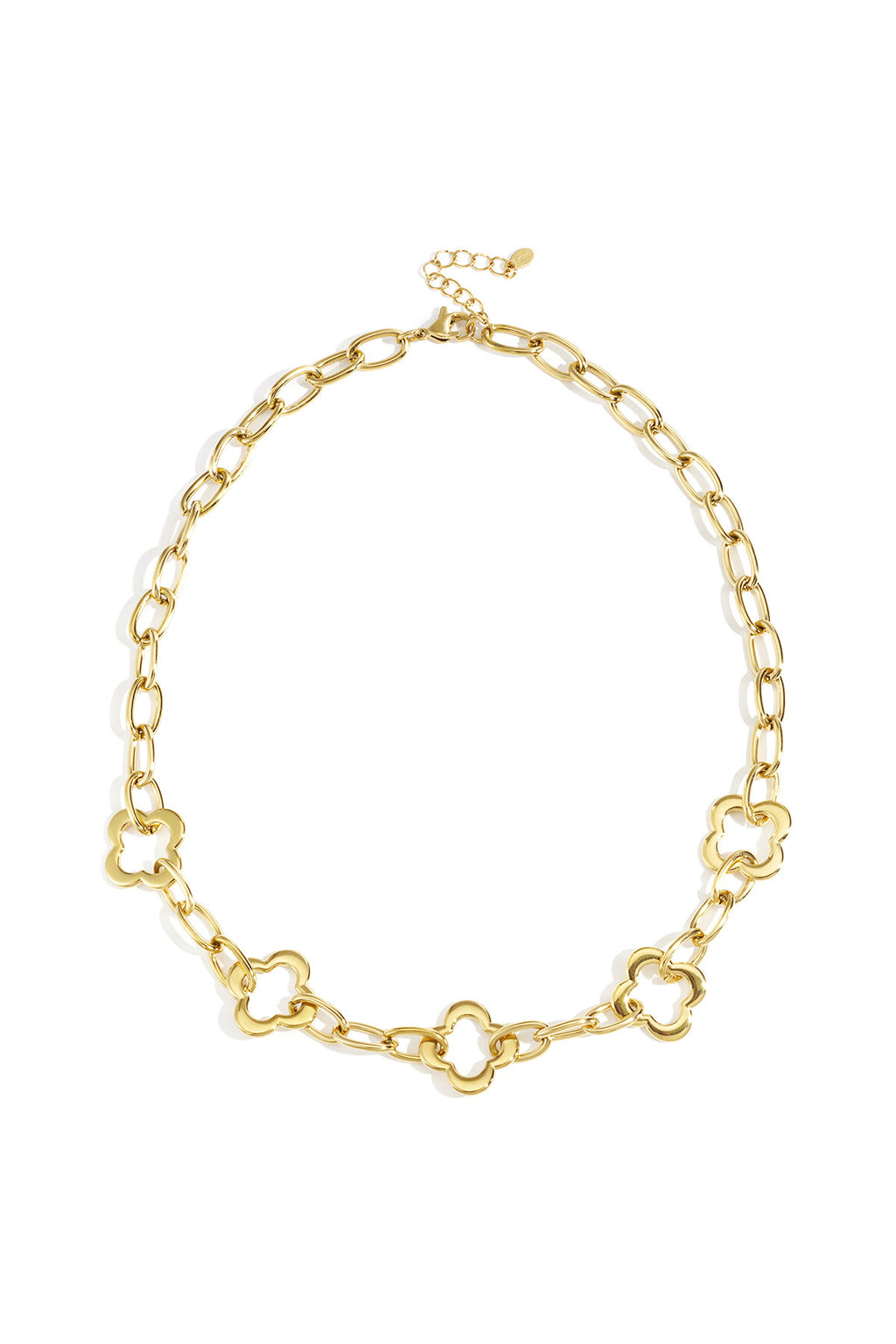 Elegant Gold & Silver Clover Chain Necklace