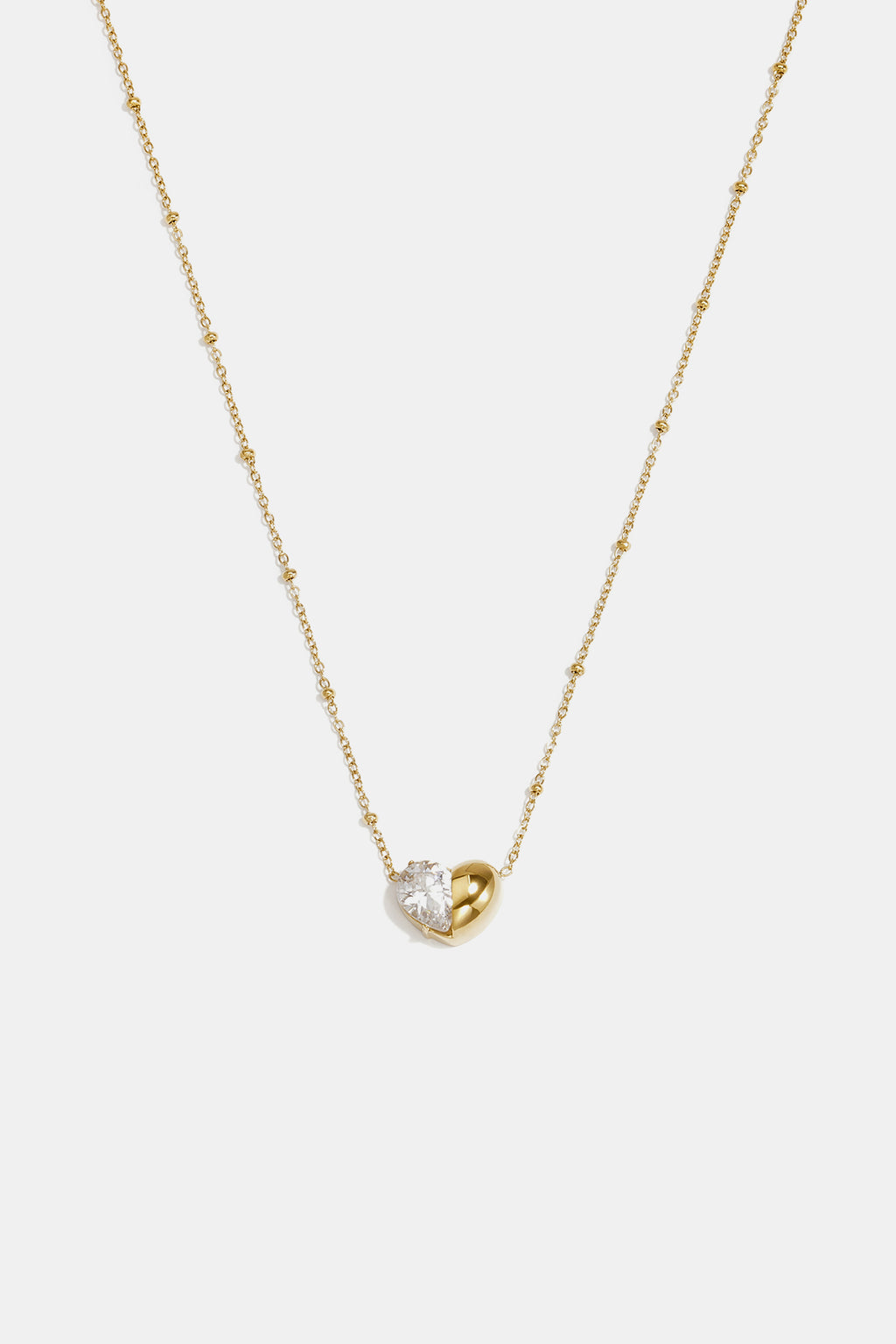 Collares con colgante de acero inoxidable con forma de corazón, de la serie Daily Simple para mujer.