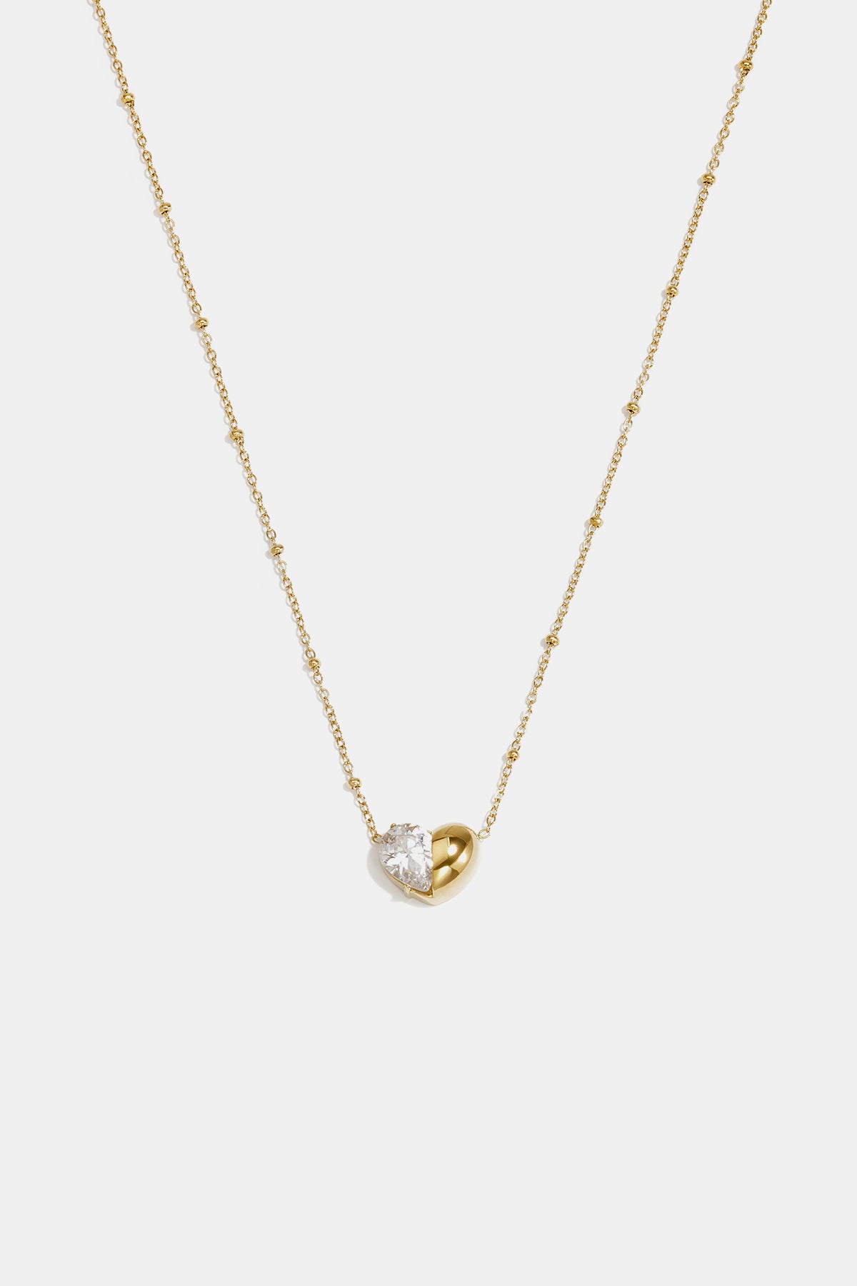 Collares con colgante de acero inoxidable con forma de corazón, de la serie Daily Simple para mujer.