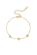 Pulsera con cuentas y corazones con piedra