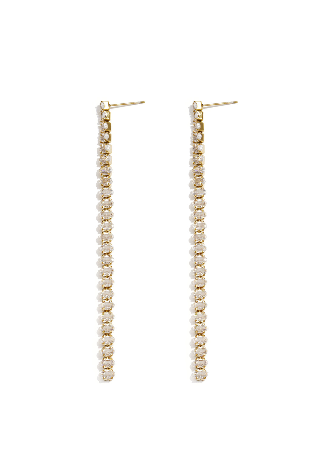 Pendientes colgantes de acero inoxidable con cadena, elegantes, ideales para reuniones o fiestas. Colección de lujo para mujer.