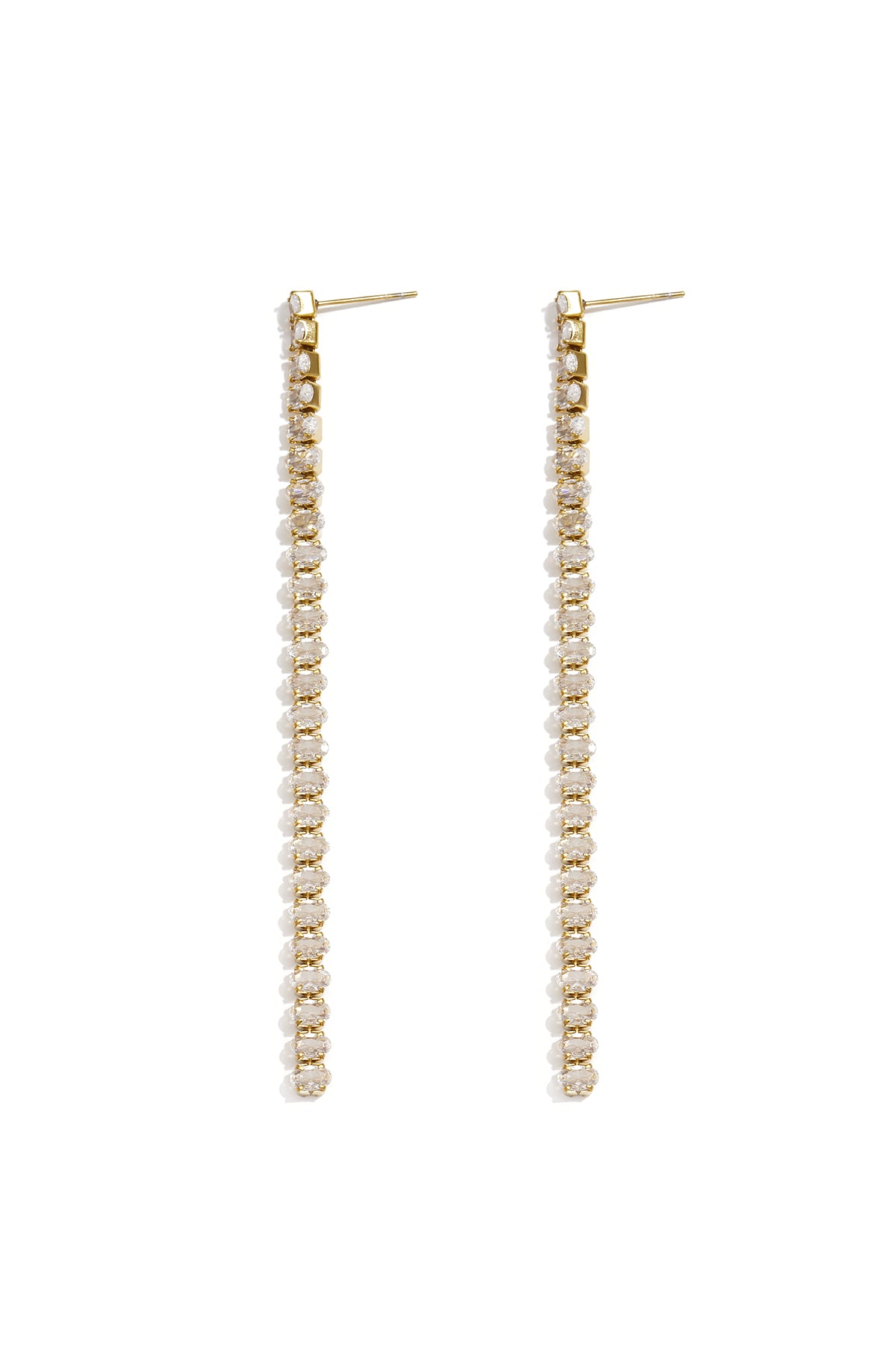 Pendientes colgantes de acero inoxidable con cadena, elegantes, ideales para reuniones o fiestas. Colección de lujo para mujer.