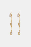 Pendientes colgantes de acero inoxidable con forma elíptica, ideales para reuniones informales o fiestas. Colección sencilla para mujer.