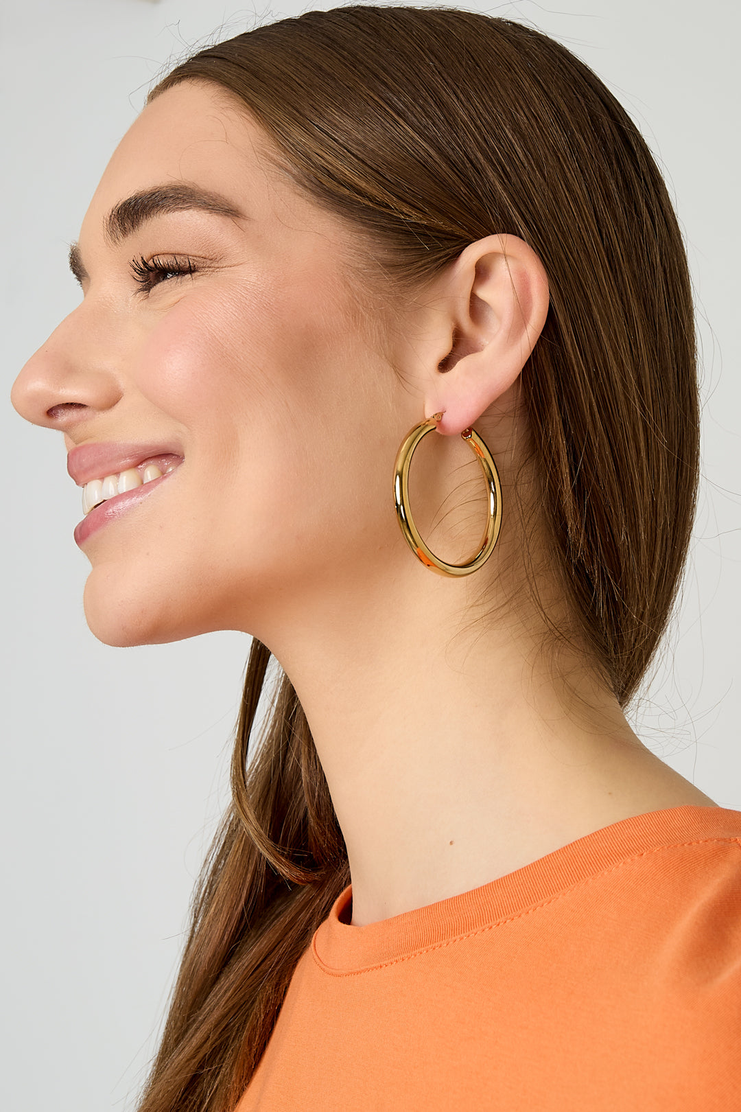 Pendientes de aro de acero inoxidable circulares, serie casual, diaria, sencilla, joyería para mujer