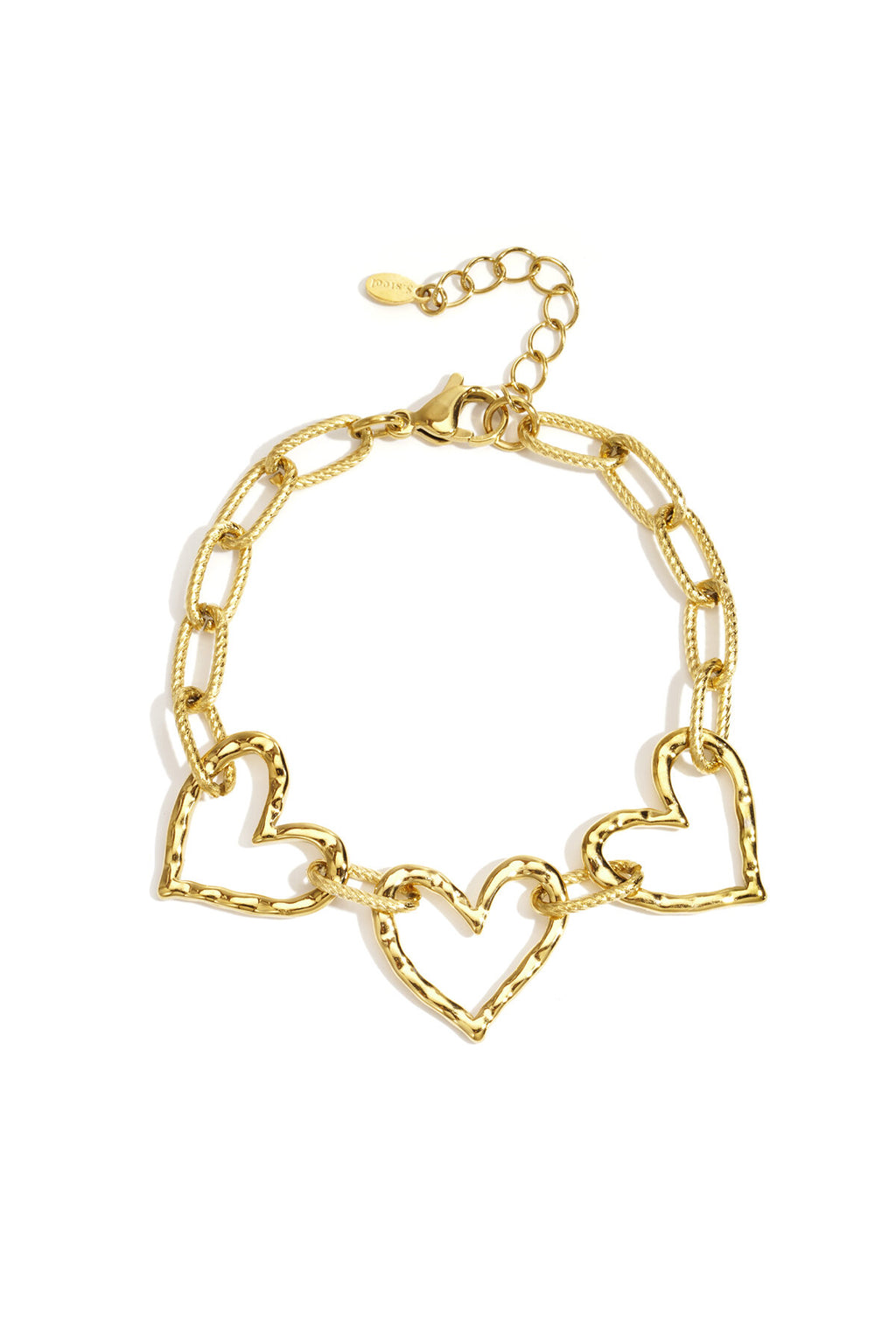 Elegant Gold & Silver Heart Chain Bracelet for Everyday Style