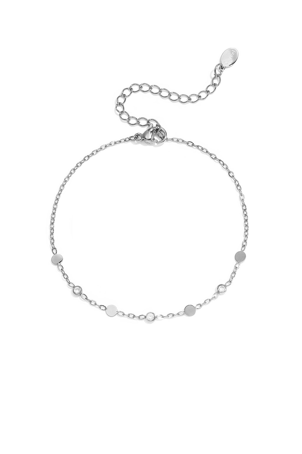 Pulseras de acero inoxidable con dijes circulares, sencillas, de la serie Daily Simple, joyería para mujer