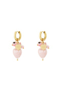 Charming 14K Gold Plated Heart Drop Earrings