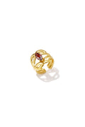 Anillos llamativos de acero inoxidable con forma irregular, estilo casual y sencillo para uso diario. Joyería para mujer.
