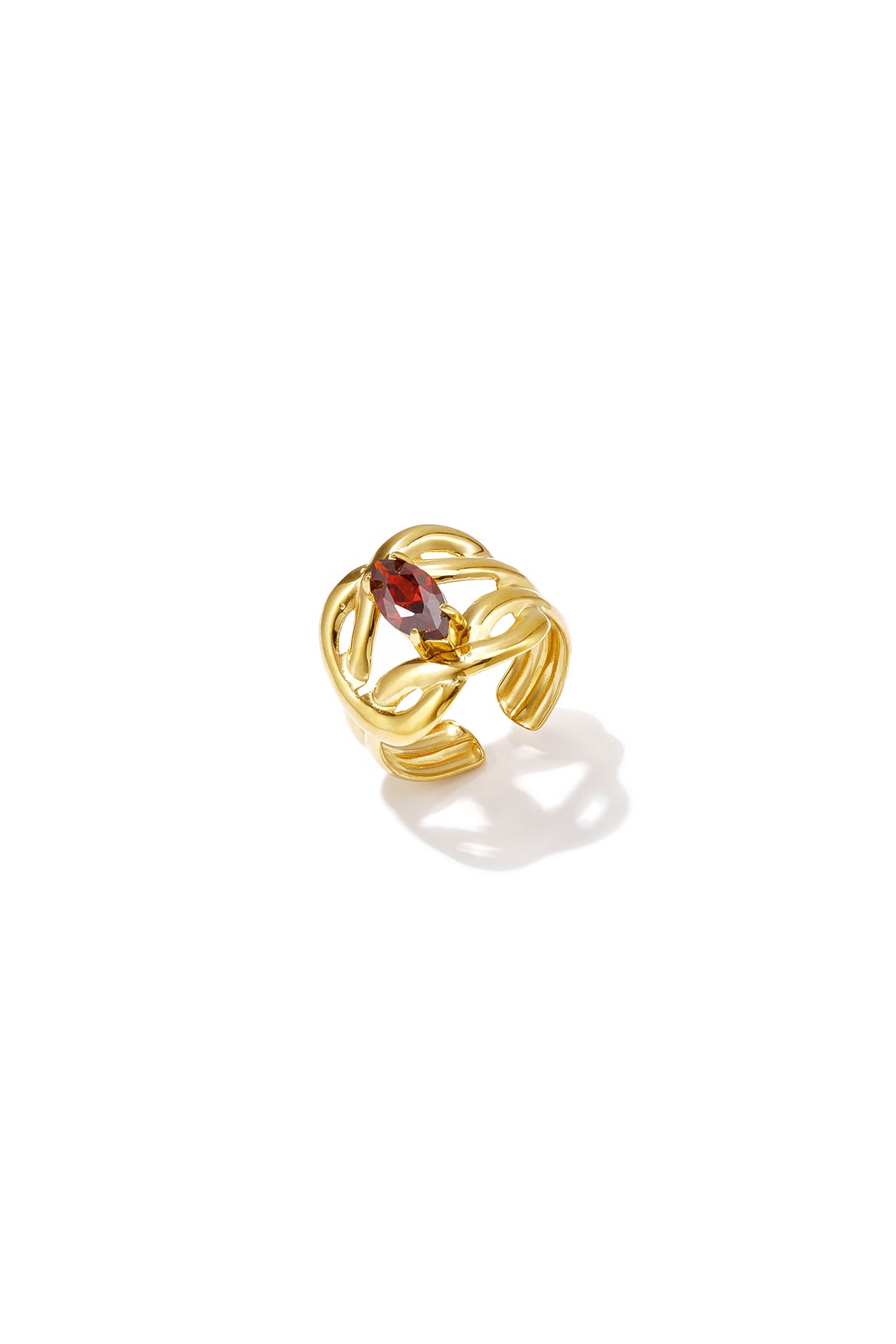 Anillos llamativos de acero inoxidable con forma irregular, estilo casual y sencillo para uso diario. Joyería para mujer.