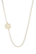 Collares largos de perlas de imitación con diseño floral, de la serie Sweet Daily Simple para mujer.