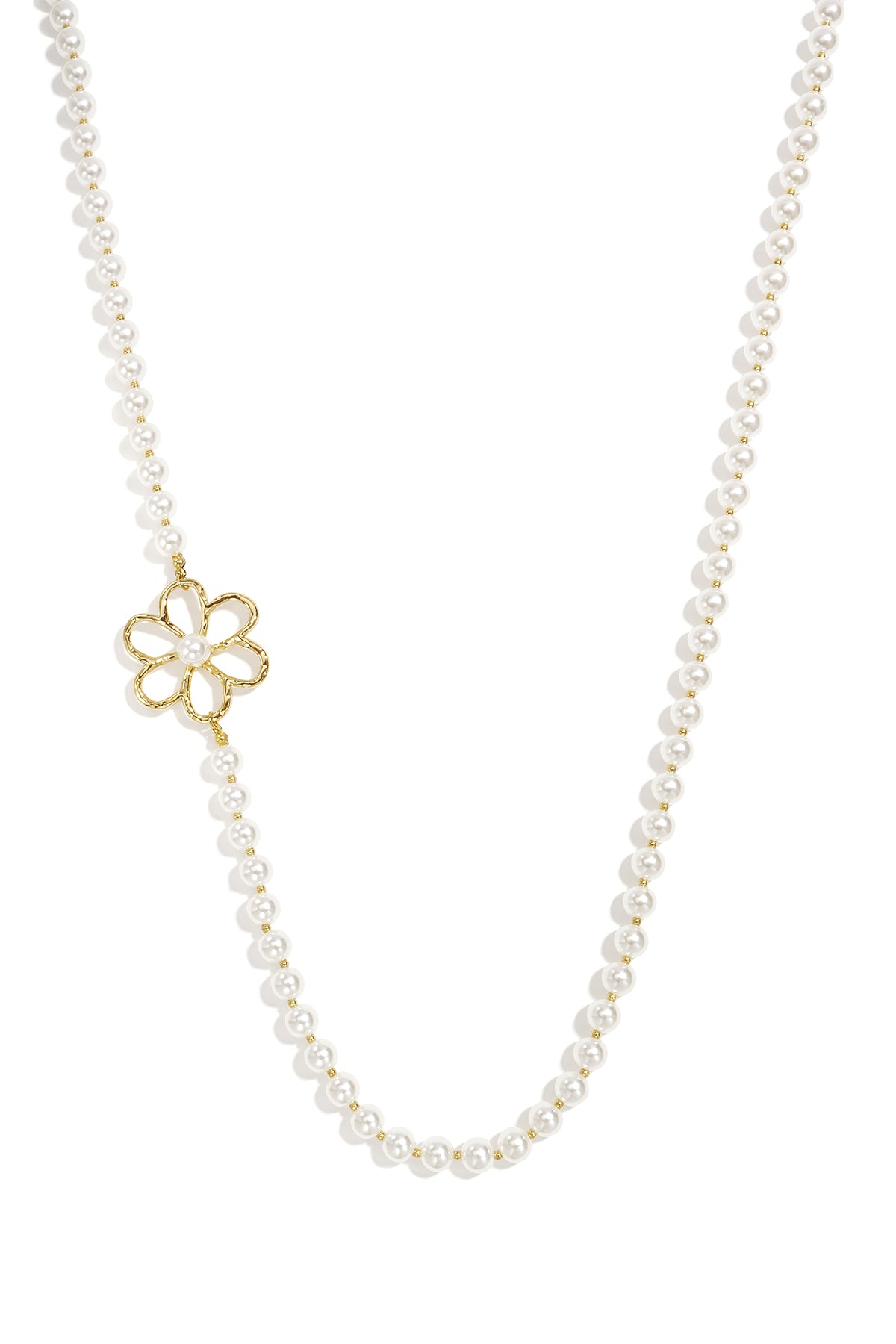 Collares largos de perlas de imitación con diseño floral, de la serie Sweet Daily Simple para mujer.