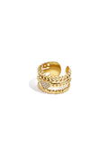 Elegant Heart-Shaped Statement Ring - Silver & Gold