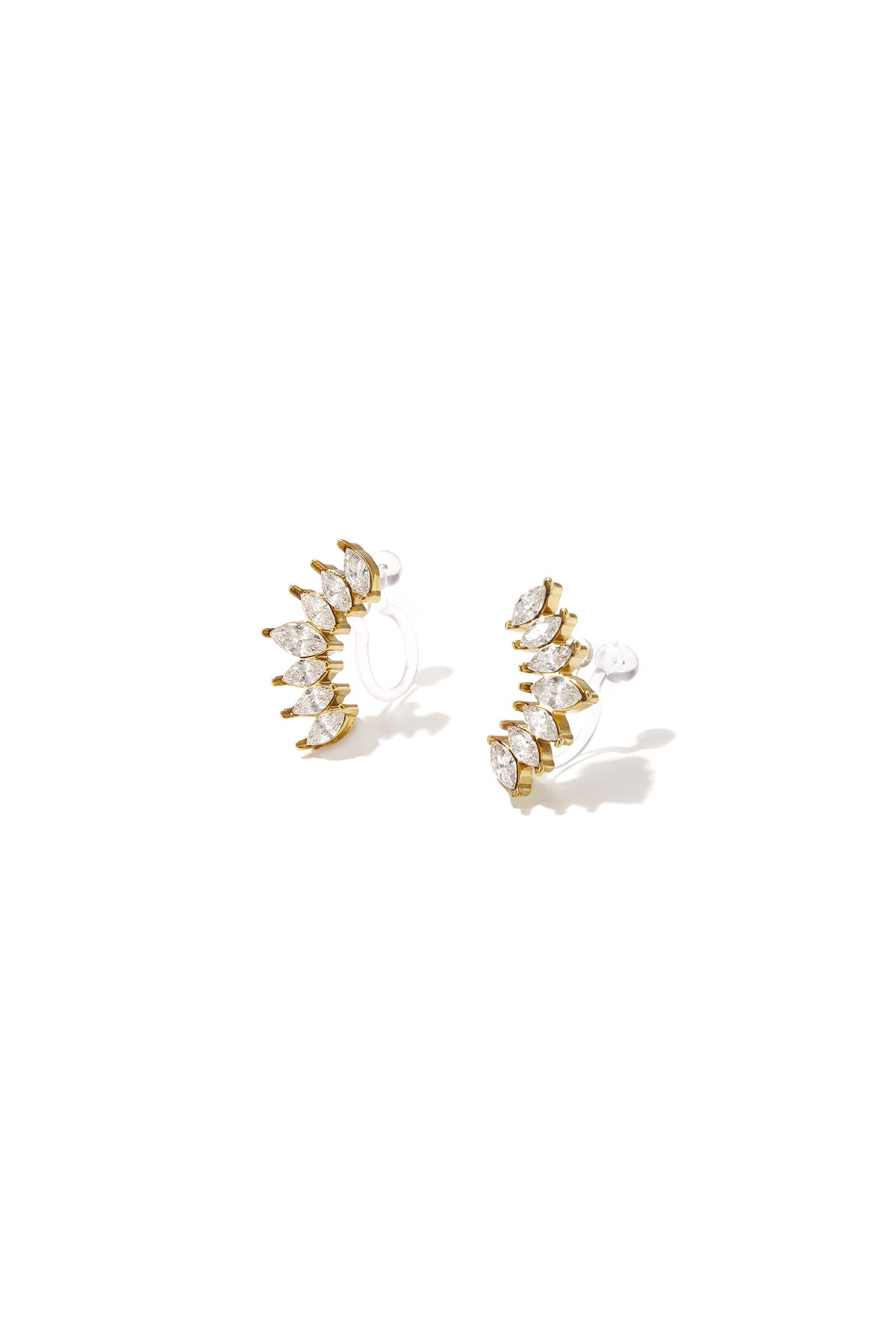 Pendientes de clip de acero inoxidable con forma irregular, sencillos para uso diario, de la serie Simple. Joyería para mujer.