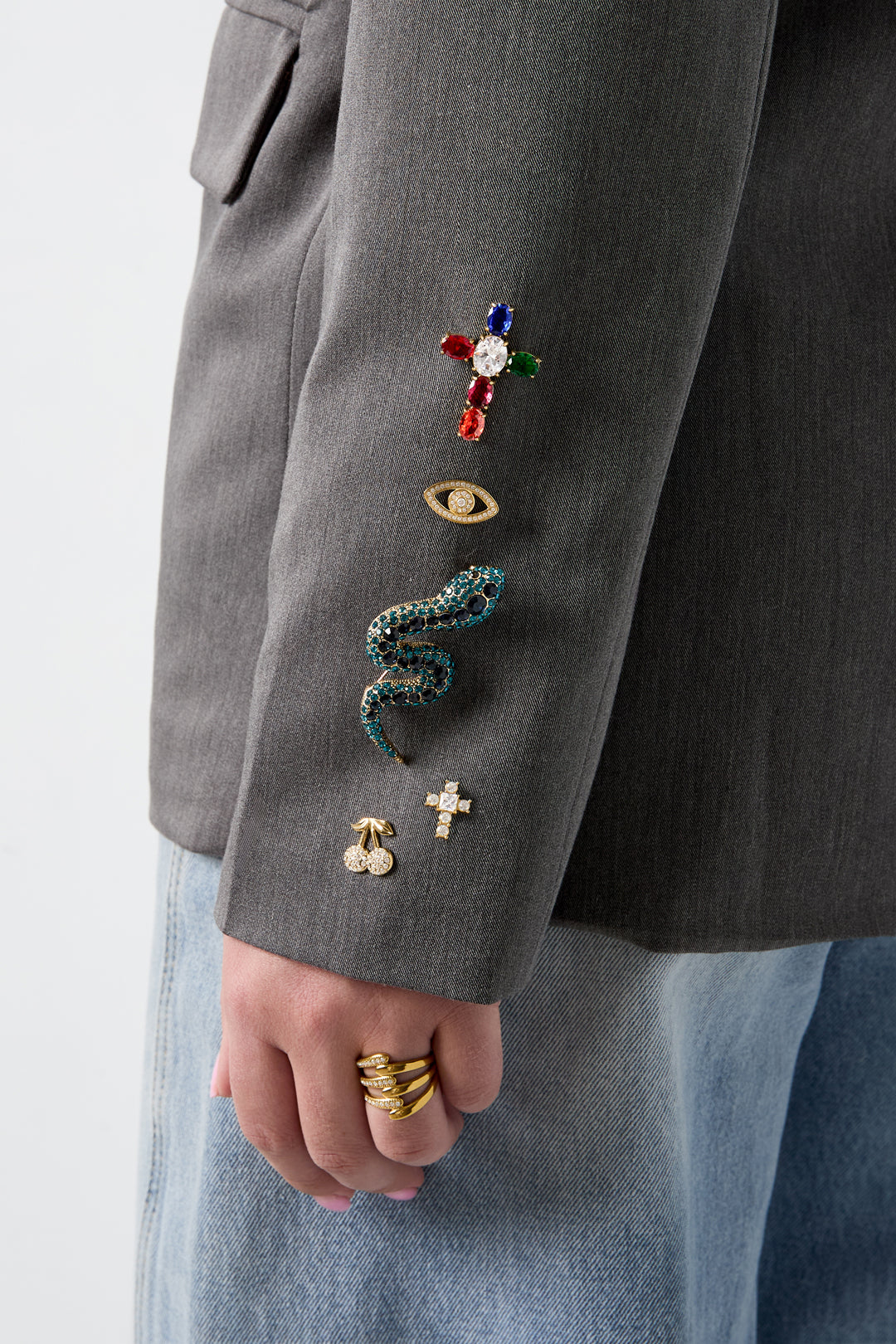 Broches con forma de cruz, sencillos, de acero inoxidable, accesorios de uso diario.