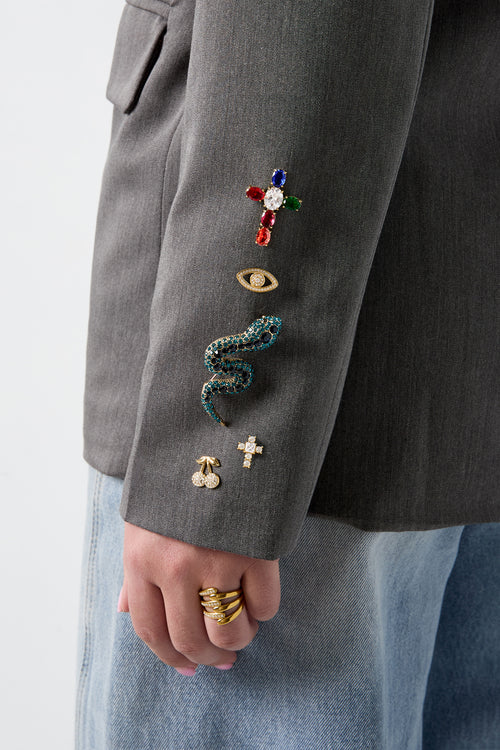 Broches con forma de cruz, sencillos, de acero inoxidable, accesorios de uso diario.