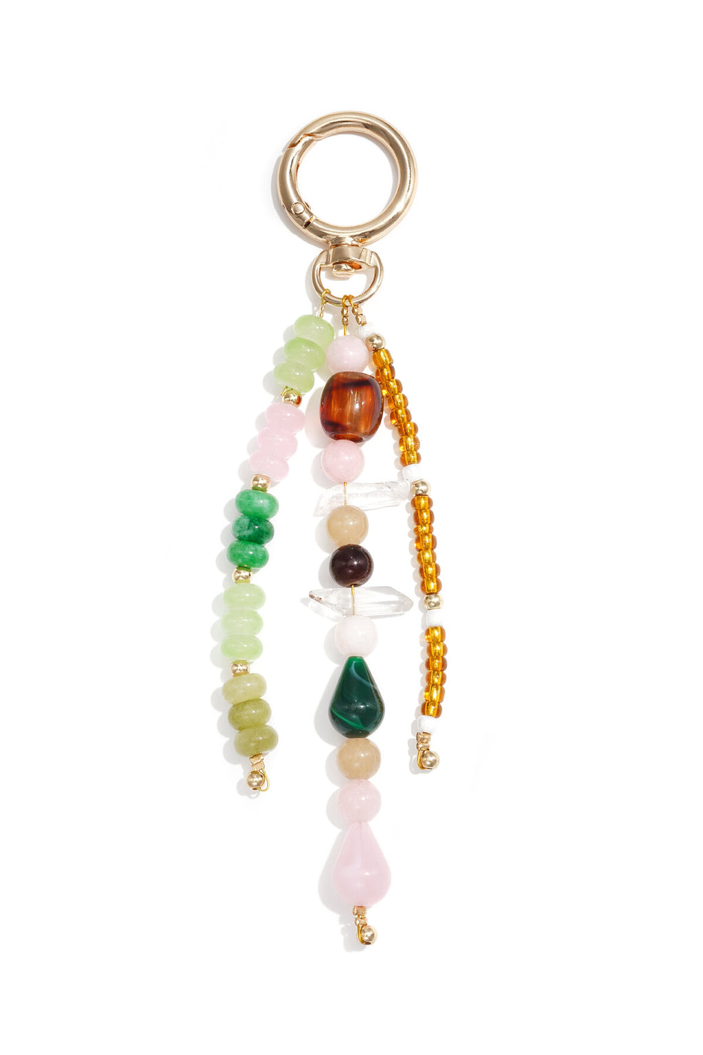 Charming Mixed Color Glass Beads Bag Charm
