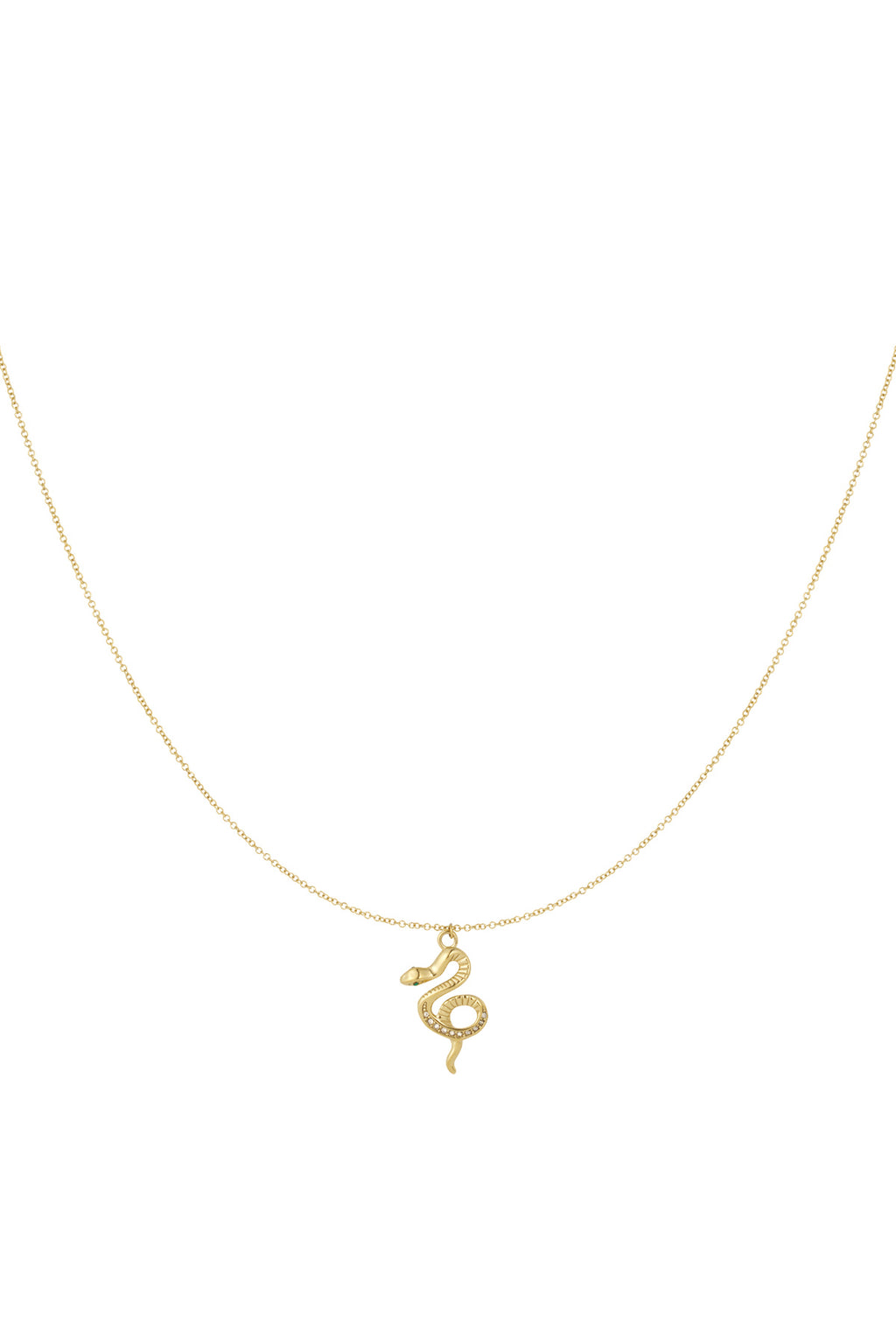 Elegant Rhinestone Snake Pendant Necklace, Silver & Gold