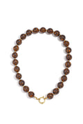 Retro Leopard Print Beaded Necklace for Women