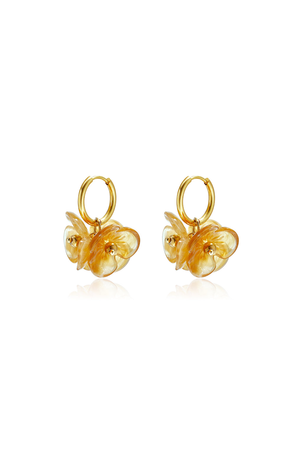 Pendientes de acero inoxidable con cuentas y diseño floral, de la serie Daily Simple. Joyería para mujer.