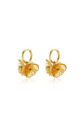 Pendientes de acero inoxidable con cuentas y diseño floral, de la serie Daily Simple. Joyería para mujer.