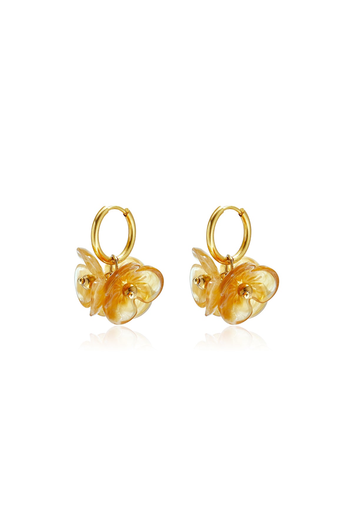 Pendientes de acero inoxidable con cuentas y diseño floral, de la serie Daily Simple. Joyería para mujer.