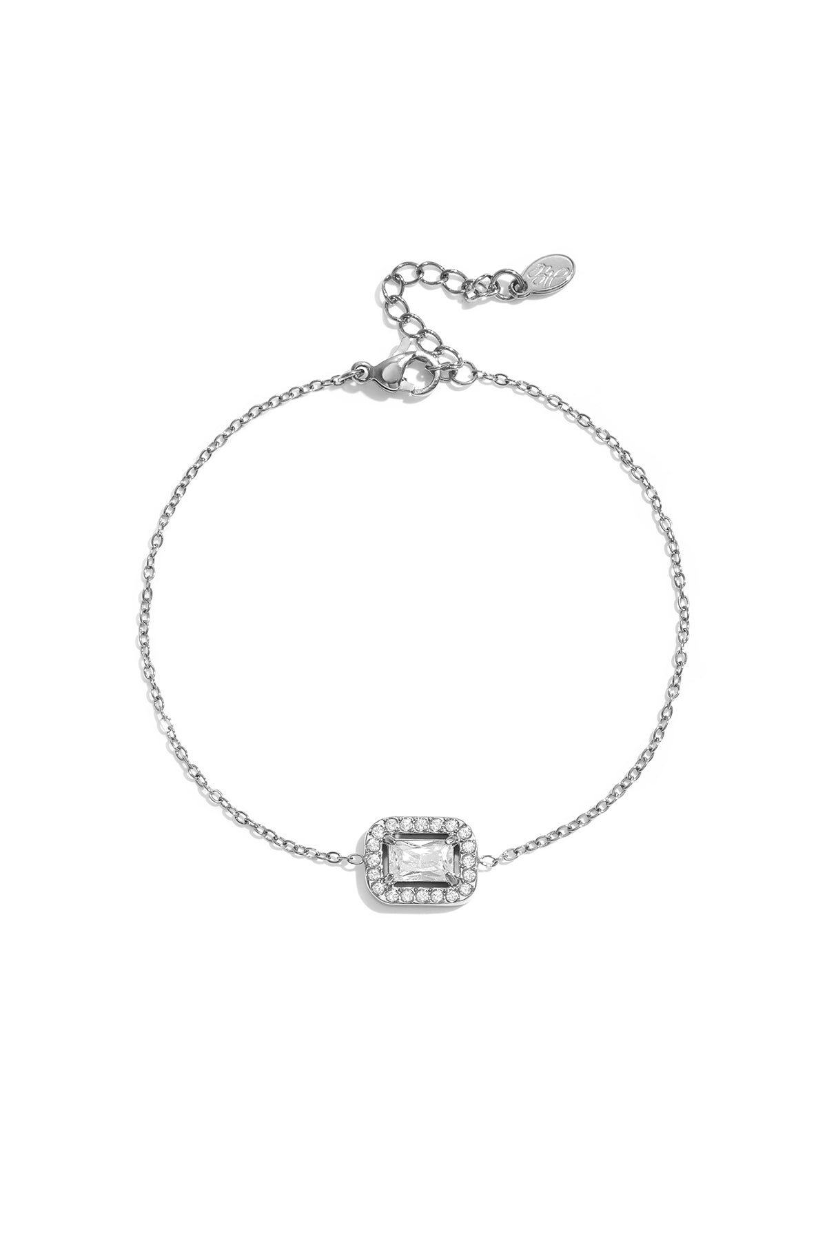 Pulseras de acero inoxidable con dijes rectangulares, sencillas, de la serie Daily Simple, joyería para mujer.