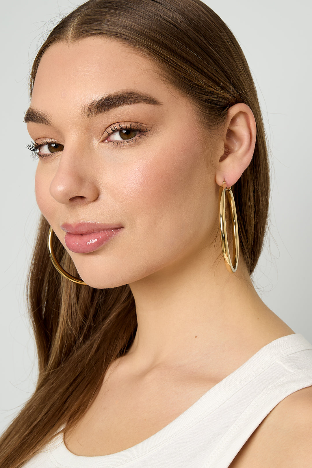 Pendientes de aro de acero inoxidable Serie sencilla informal para uso diario Joyería para mujer