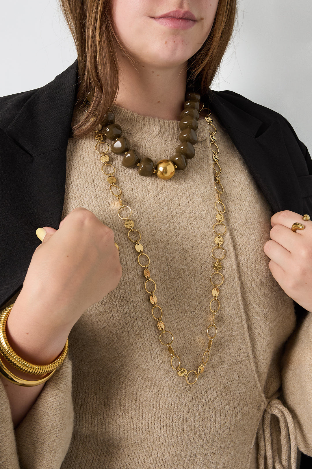 Collares de cadena de acero inoxidable, cadena sencilla para uso diario, serie sencilla, joyería para mujer