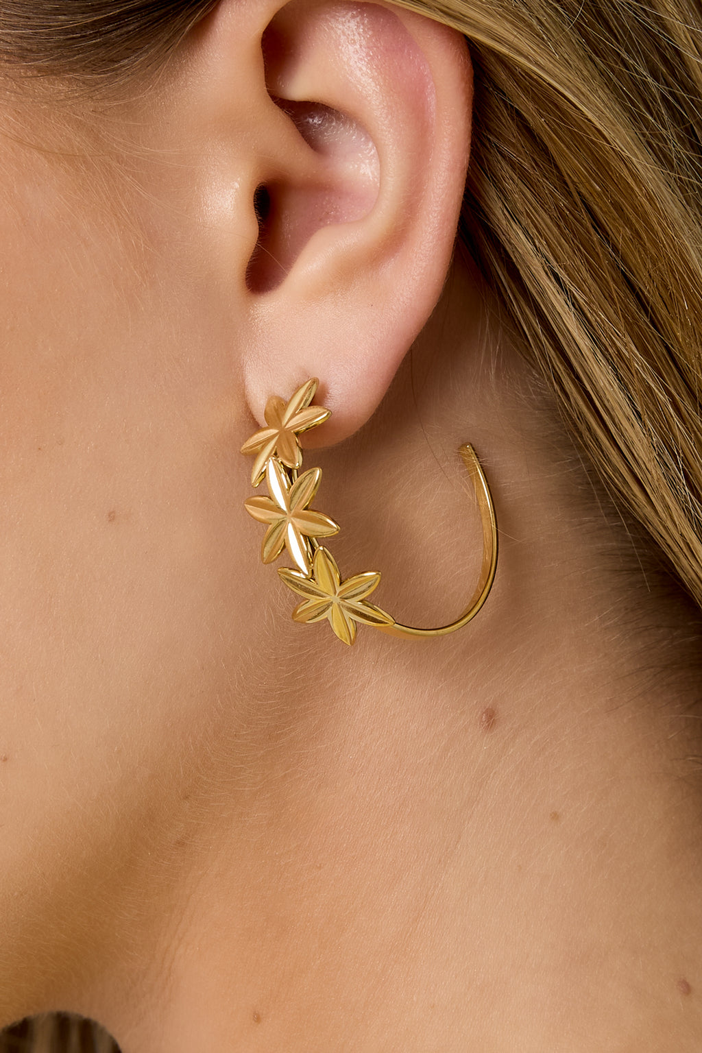 Elegant Flower Hoop Earrings for Spring/Summer
